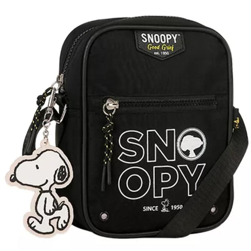 Bolsa Shoulder Bag Snoopy Preta Transversal Alça Regulável